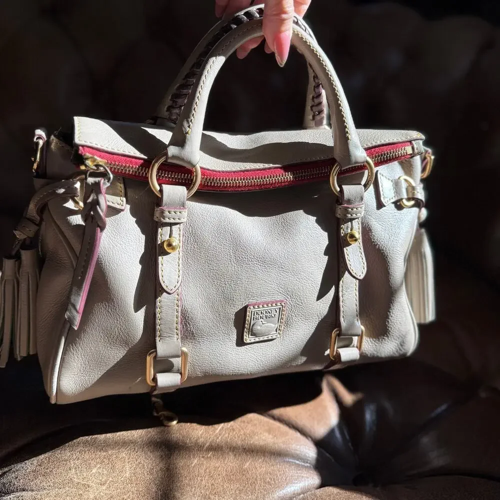 Dooney & Bourke Florentine Mini Satchel Light Taupe Leather Crossbody Bag